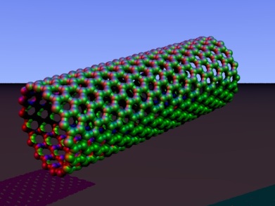 Carbon nanotube zigzag povray Photo Credit: Arnero