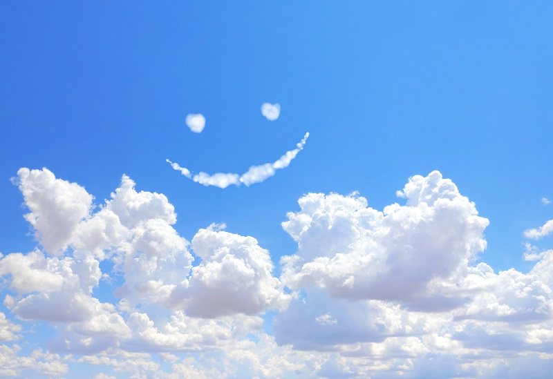 happy face in clouds